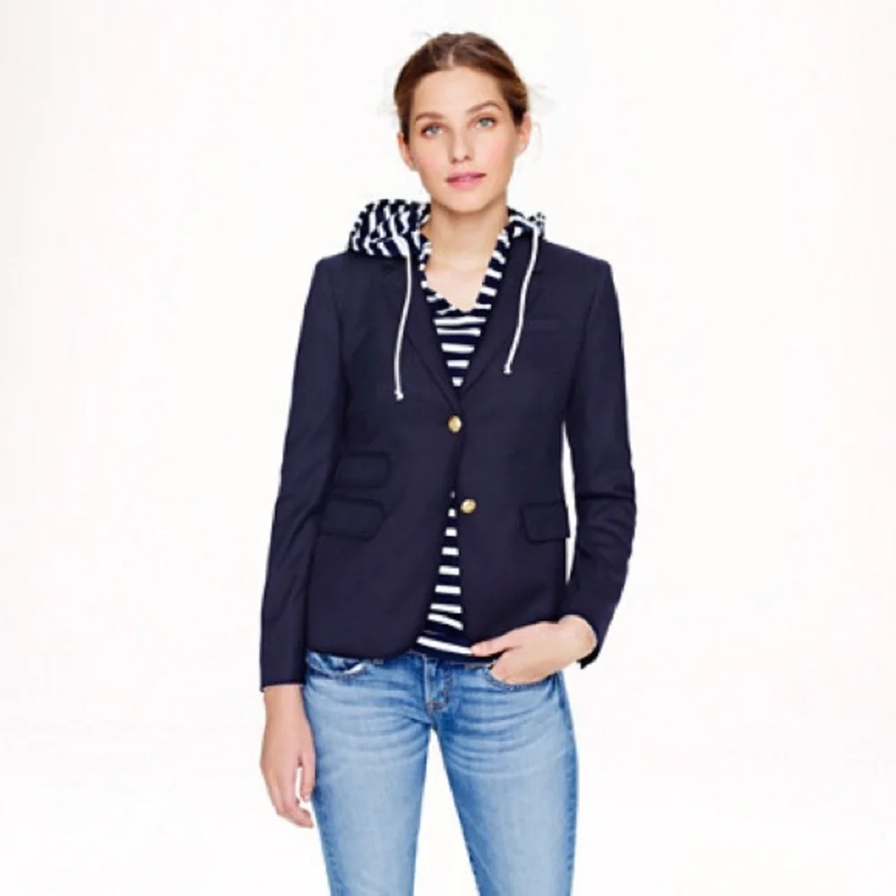 J. Crew navy wool school boy blazer